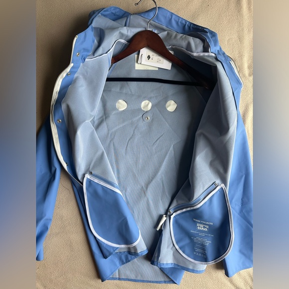 Norse Projects Anker Rain Jacket Hooded Zip/Button Blue Raincoat NWT MEN SIZE M - Picture 6 of 8